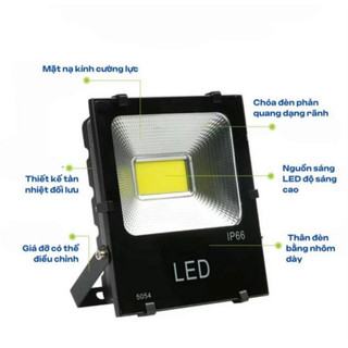 (LOẠI I) Đèn Pha ngoài trời, Đèn Pha COB Công suất 50W - 300W, Điện 220V, Chống nước IP66, BH 3 năm