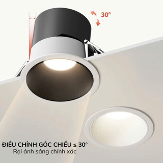 Đèn led âm trần Spotlight chống chói 7W/12W Phi 75- Đèn chiếu điểm/ đèn spotlight cao cấp 1 màu 3 màu