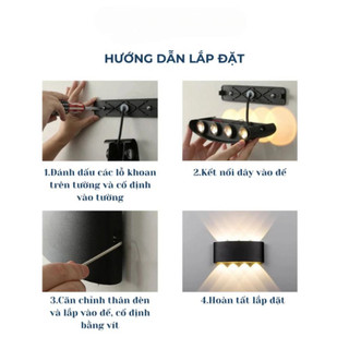 Đèn LED Ốp Tường 2 Đầu 6W 8W 10W – Đèn Hắt Trang Trí Cầu Thang, Ban Công, Sân Vườn