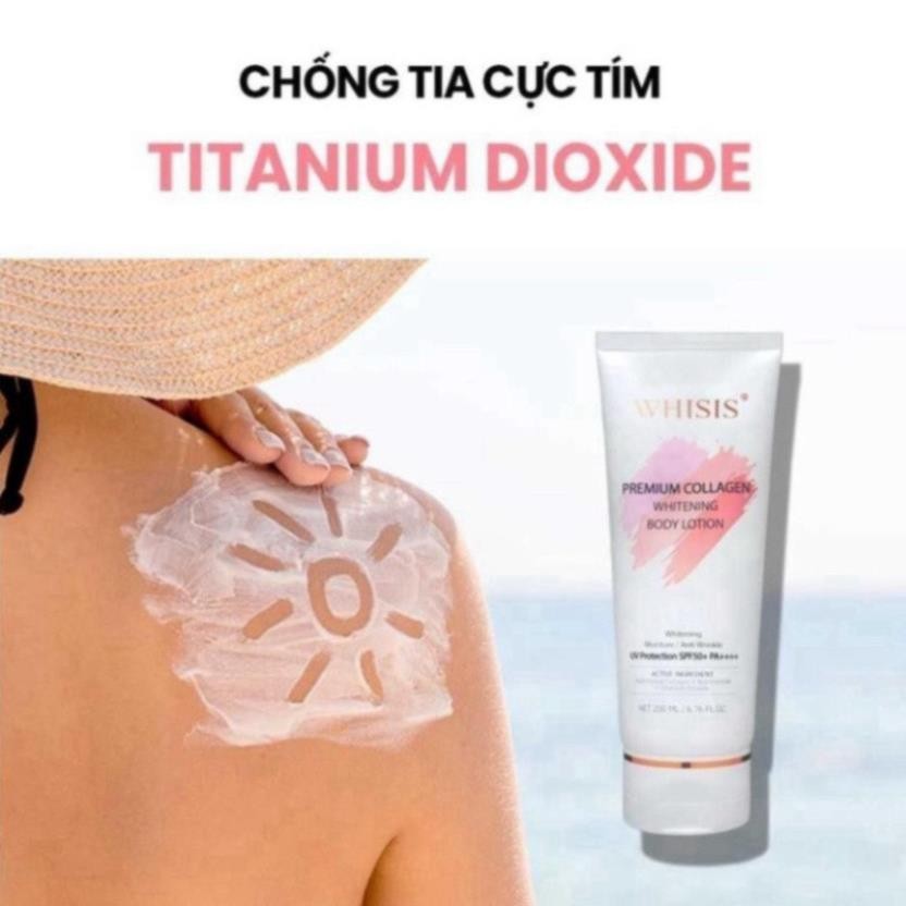 Kem Dưỡng Thể Trắng Da Chống Nắng WHISIS-Premium Collagen Whitening Body Lotion 200ml