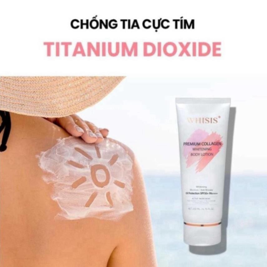 Kem Dưỡng Thể Trắng Da Chống Nắng WHISIS-Premium Collagen Whitening Body Lotion 200ml