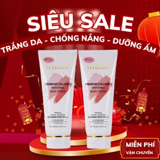 Kem Dưỡng Thể Trắng Da Chống Nắng WHISIS-Premium Collagen Whitening Body Lotion 200ml