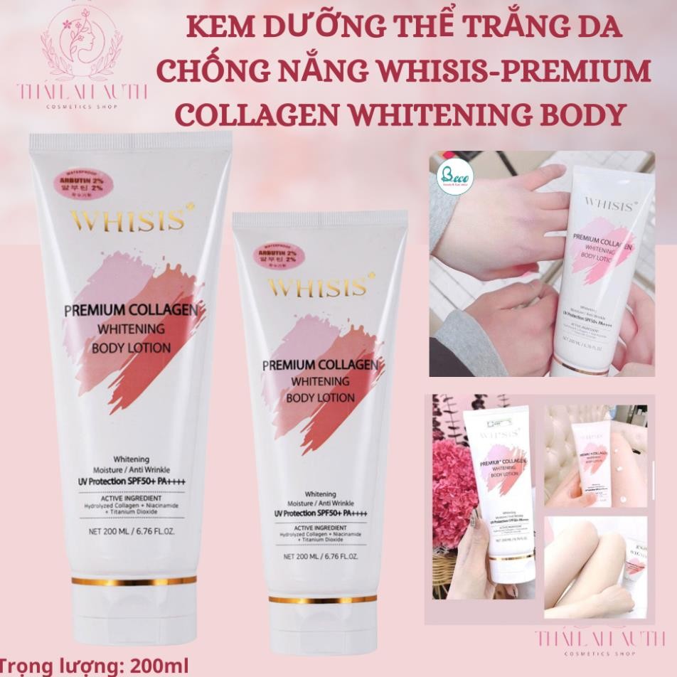 Kem Dưỡng Thể Trắng Da Chống Nắng WHISIS-Premium Collagen Whitening Body Lotion 200ml