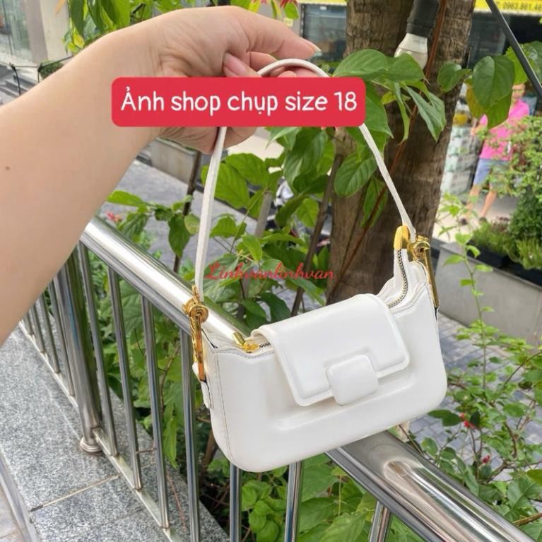 Túi xách nữ túi đeo chéo size 18 và 24cm khóa vuông 2 bản dây đeo