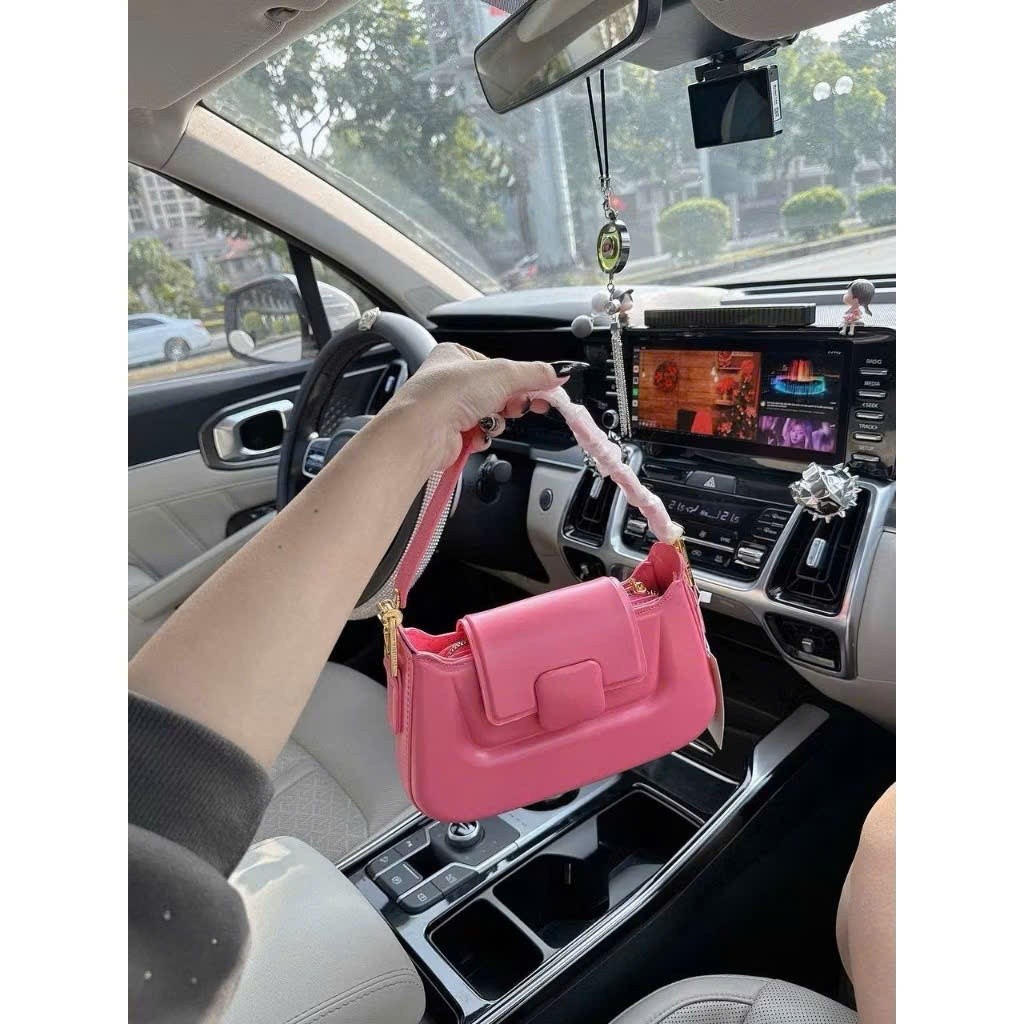 Túi xách nữ túi đeo chéo size 18 và 24cm khóa vuông 2 bản dây đeo