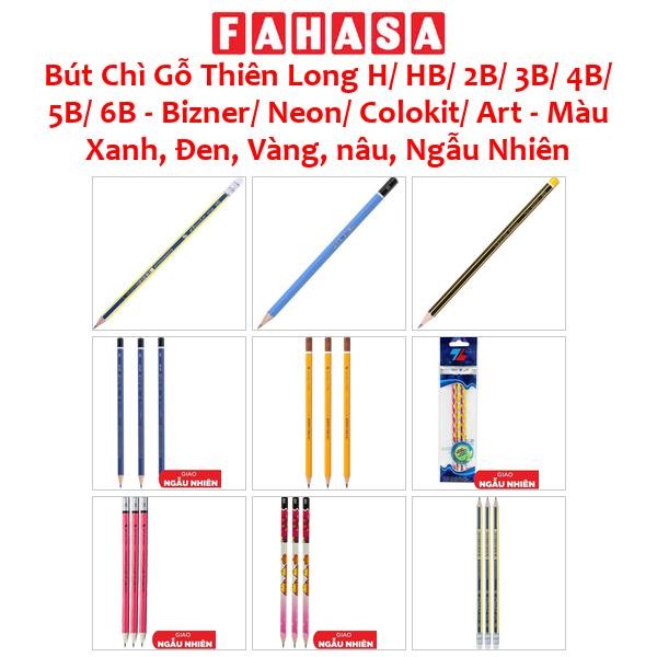Bút Chì Gỗ Thiên Long H/ HB/ 2B/ 3B/ 4B/ 5B/ 6B - Bizner/ Neon/ Colokit/ Art - Màu Xanh, Đen, Vàng, nâu, Ngẫu Nhiên