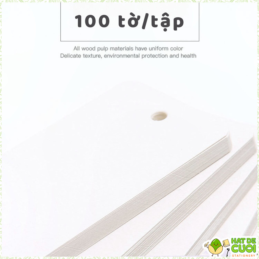 Tập 50 tờ Flashcard thẻ nhớ bìa trơn nâu/ đen NO54 Tập thẻ ghi chú, học từ mới trơn basic | BigBuy360 - bigbuy360.vn