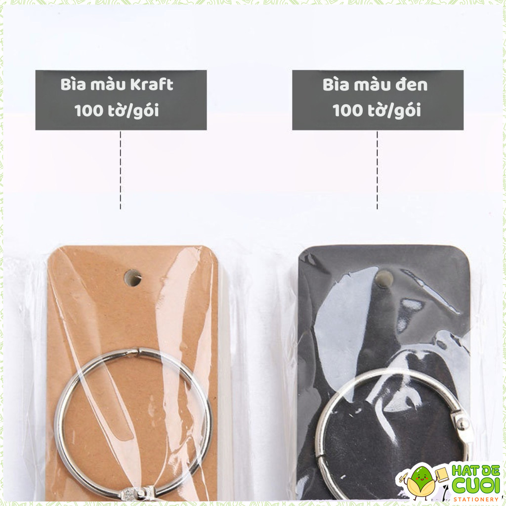 Tập 50 tờ Flashcard thẻ nhớ bìa trơn nâu/ đen NO54 Tập thẻ ghi chú, học từ mới trơn basic | BigBuy360 - bigbuy360.vn