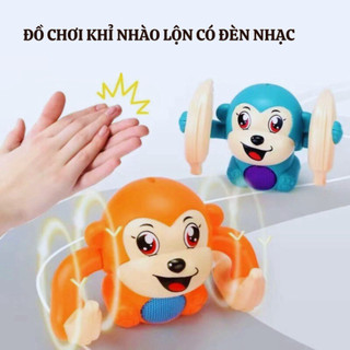 ```Đồ Chơi Khỉ Nhào Lộn 360 Độ Có Nhạc và Đèn Lights POPITOYS Giúp Trẻ Phát Triển Trí Não, Vui Nhộn Thú Vị```