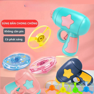 ```Bộ Đồ Chơi Súng Bắn Chong Chóng Phát Sáng & Con Quay POPITOYS - Giúp Bé Khám Phá Thế Giới Vui Nhộn```