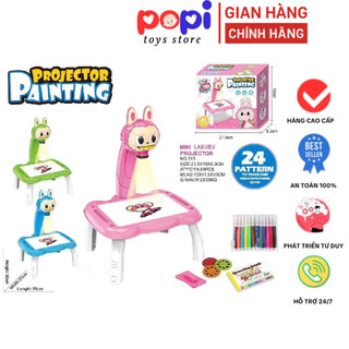 Bàn Vẽ Mini Labubu Kèm Đèn Chiếu Hình Ảnh - Máy Chiếu Vẽ Cho Trẻ, Bao Gồm Màu Sắc & Sách Tập Vẽ, 24 Hình Dễ Thương