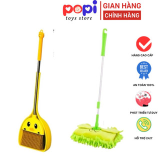 Bộ 3 Đồ Chơi Quét Dọn Cho Trẻ Em – Chổi Lau Nhà, Hót Rác & Cây Lau Mini Dành Cho Bé Yêu Giúp Học Tập Thú Vị