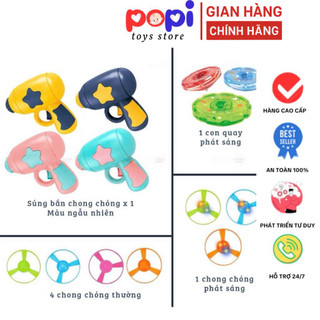 ```Đồ Chơi Máy Bắn Chong Chóng Phát Sáng Kèm Con Quay – Khám Phá Cảm Giác Mới Cho Bé, Màu Sắc Ngẫu Nhiên```