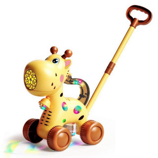 Máy Thổi Bong Bóng Hươu Hoạt Hình 2 Trong 1 Xe Đẩy Kèm Nhạc & Đèn, Đồ Chơi An Toàn & Vui Chơi Ngoài Trời Cho Trẻ Em