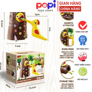 Đồ Chơi Gỗ Bắt Sâu Chim Gõ Kiến Dành Cho Trẻ – Trò Chơi Gắp Sâu Rèn Tư Duy và Kỹ Năng Tay Mắt