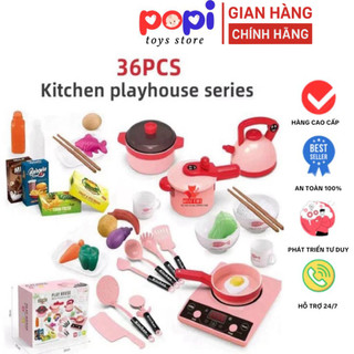 Bộ Đồ Chơi Nấu Ăn Playhouse 36 Chi Tiết – Bếp Có Nhạc & Đèn, Mô Phỏng Giúp Bé Phát Triển Kỹ Năng Nấu Nướng Sáng Tạo.