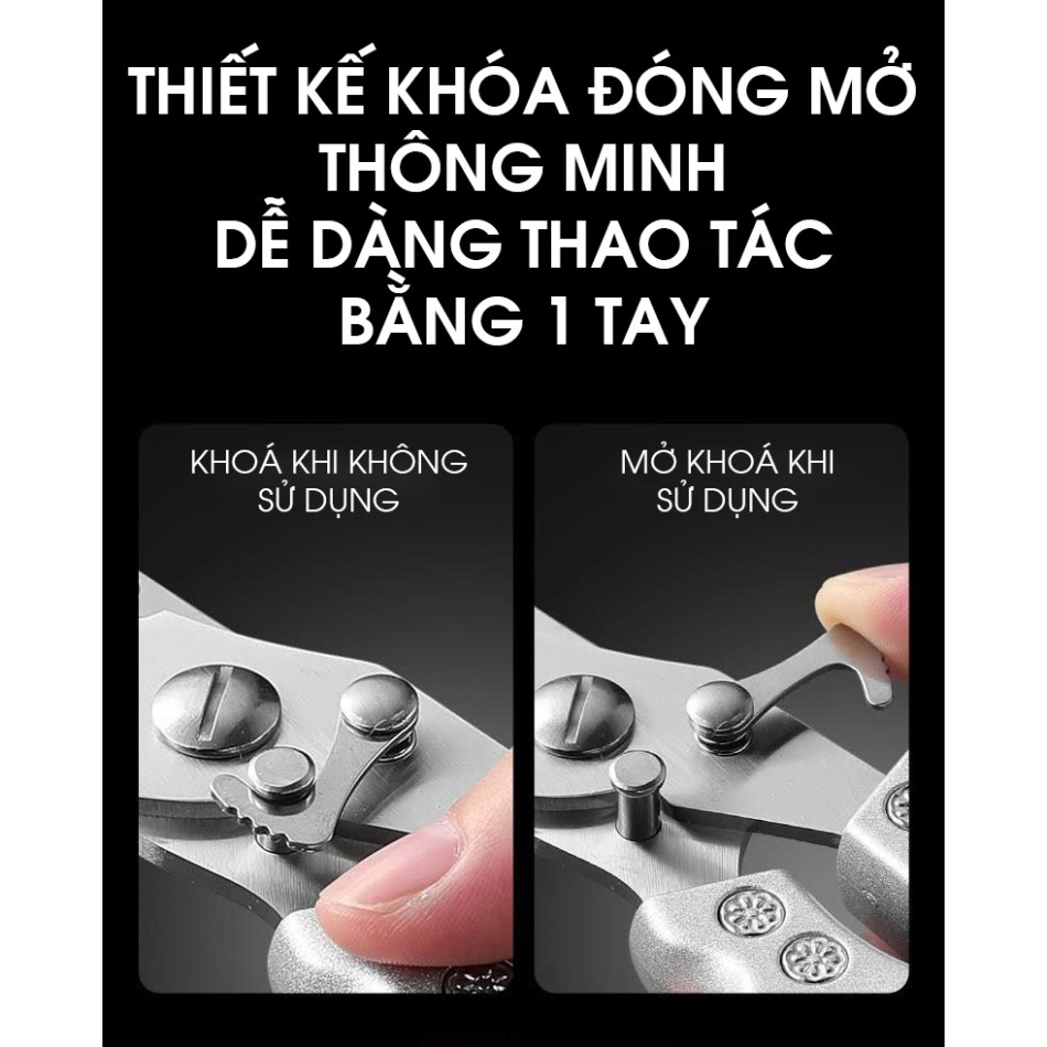 Kéo cắt đa năng có trợ lực, kéo cắt gà đa năng thép không gỉ siêu bền có khóa an toàn cho trẻ nhỏ
