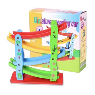Bộ Cầu Trượt Mini 4 Tầng Kèm 4 Xe Đua – Đồ Chơi Vận Động An Toàn cho Bé Từ 1 Tuổi – Gỗ Cao Cấp Chất Lượng cao