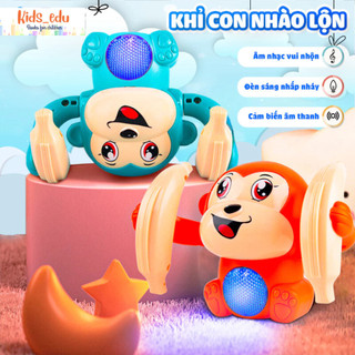 Đồ Chơi Khỉ Nhào Lộn Vui Nhộn Cho Trẻ Em – Khỉ Con Xoay 360 Độ Kèm Nhạc Đèn Đáng Yêu - POPITOYS