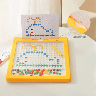 Bảng Vẽ Từ Tính Nam Châm Cho Trẻ Em - Bộ Đồ Chơi Gồm Nút Hạt Tròn, Bút Và Mẫu Hình Vịt, Gấu - POPITOYS