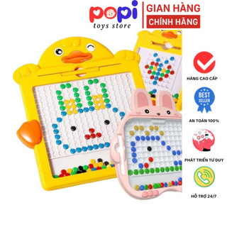 ```Bảng Vẽ Xếp Hình Nam Châm Cho Bé Kèm Bút – Đồ Chơi Trí Tuệ Hạt Đậu Từ Tính POPITOYS```