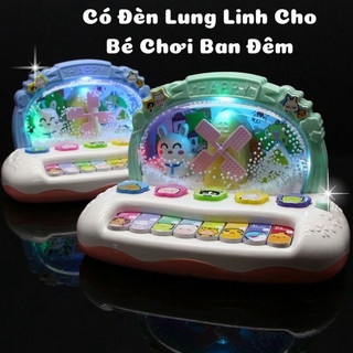 Đồ Chơi Đàn Piano Cối Xay Gió Bông Tuyết Chạy Pin Phát Nhạc Có Đèn LED Âm Thanh Sống Động Dành Cho Bé - Quà Tặng Trẻ Em