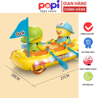 ```Đồ Chơi Vịt Leo Cầu Thang Cho Trẻ Em, Chèo Thuyền Kèm Nhạc Và Đèn, Phát Triển Vận Động, Thị Giác```