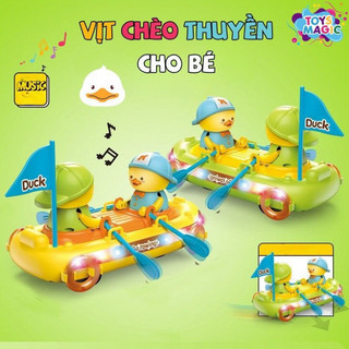 ```Đồ Chơi Vịt Leo Cầu Thang Cho Trẻ Em, Chèo Thuyền Kèm Nhạc Và Đèn, Phát Triển Vận Động, Thị Giác```