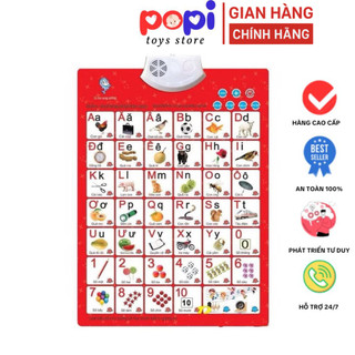 Bảng Học Chữ Cái Tiếng Việt Và Số Điện Tử Treo Tường Thông Minh Giúp Bé Làm Quen Và Học Tập - POPITOYS