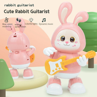 ```Đồ Chơi Thỏ Nhảy Múa Đánh Đàn Guitar Sáng Đèn, Nhạc Vui Tươi - Quà Tặng An Toàn Cho Trẻ Em - POPITOYS```