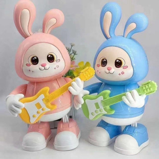 ```Đồ Chơi Thỏ Nhảy Múa Đánh Đàn Guitar Sáng Đèn, Nhạc Vui Tươi - Quà Tặng An Toàn Cho Trẻ Em - POPITOYS```
