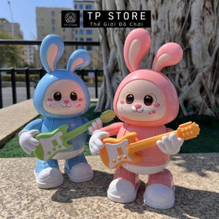Sản phẩm Thỏ Đánh Đàn Guitar Đèn LED, Phát Nhạc Vui Nhộn Cho Trẻ Em - Thỏ Nhún Nhảy Giải Trí - POPITOYS