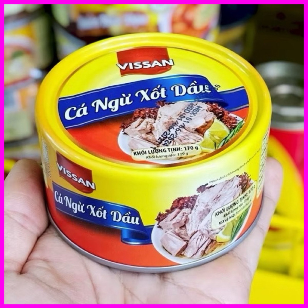 [ COMBO 4 HỘP ] Cá Ngừ Xốt Dầu Vissan – Date 2028, HSD 36 Tháng, Ăn Liền Tiện Lợi