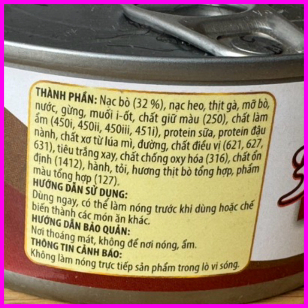 [Combo 5 Hộp] Patê Thịt Bò 3 Bông Mai Vissan – Chính Hãng Date 2028, HSD 36 Tháng, Ăn Liền Tiện Lợi