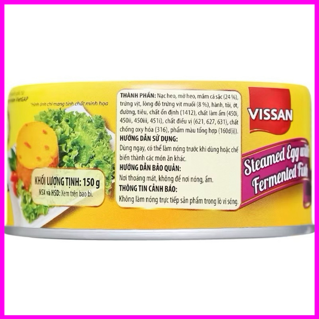 [Combo 10 Hộp] Mắm Chưng Trứng Vịt Muối Vissan 150g – Chính Hãng Date 2028, HSD 36 Tháng, Ăn Liền