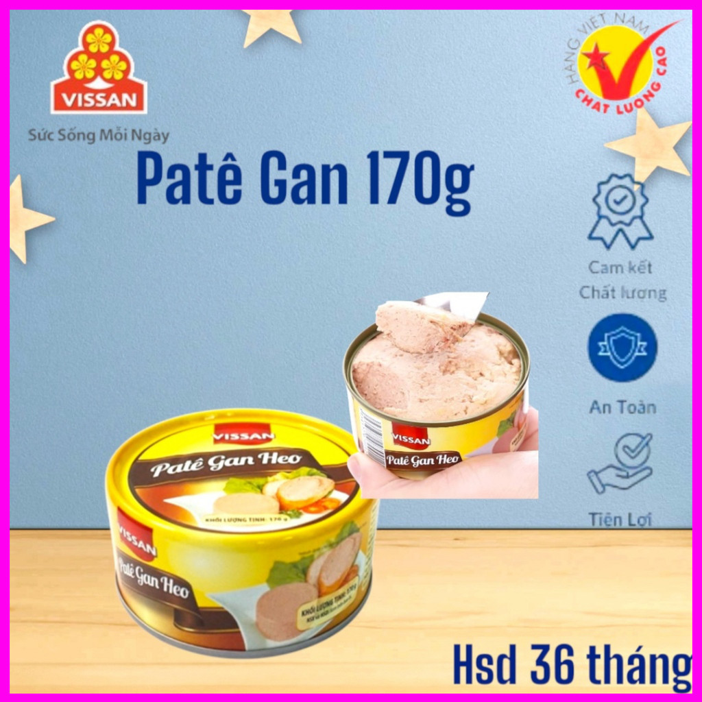 [ COMBO 5 HỘP ] Patê Gan Heo Vissan – Date 2028, HSD 36 Tháng, Ăn Liền Tiện Lợi