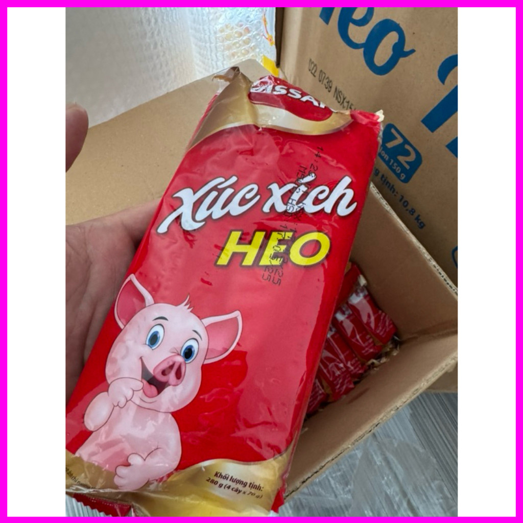 [Combo 5 gói] Xúc Xích Vissan Heo Ăn Liền Cây Lớn 70g – Gói 4 Cây (280g) Tiện Lợi