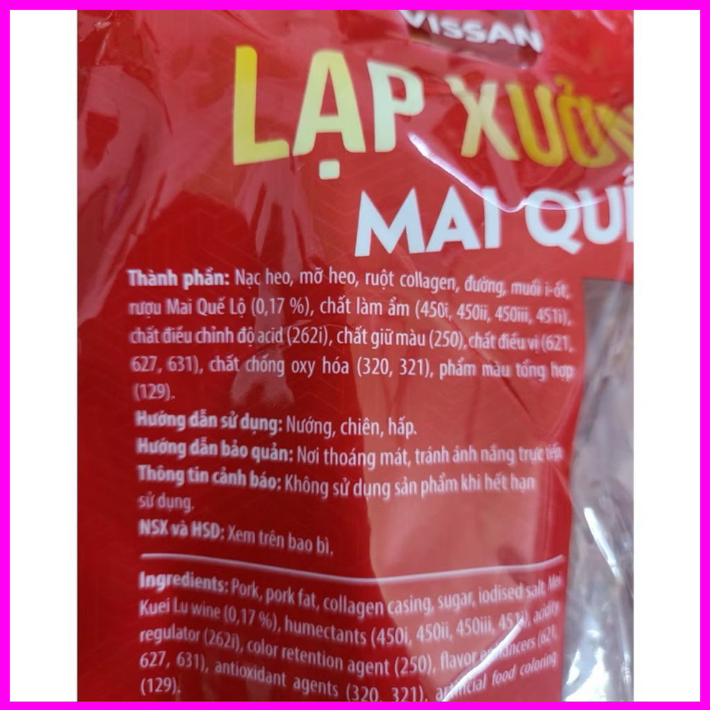 1KG Lạp Xưởng Vissan Mai Quế Lộ – Chính Hãng, Date Mới – HSD Dài 7 Tháng
