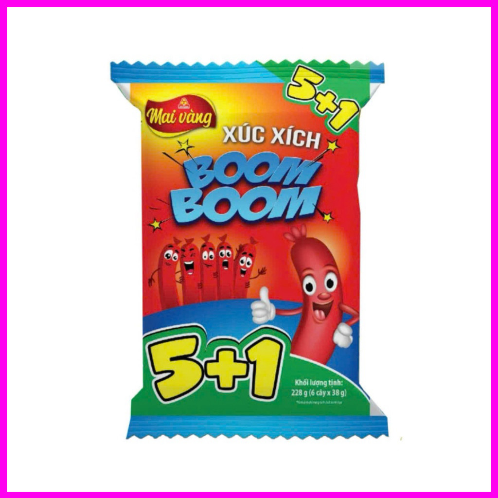 Vissan Xúc Xích Tiệt Trùng Boom Boom 6 Cây x 35g Date Mới