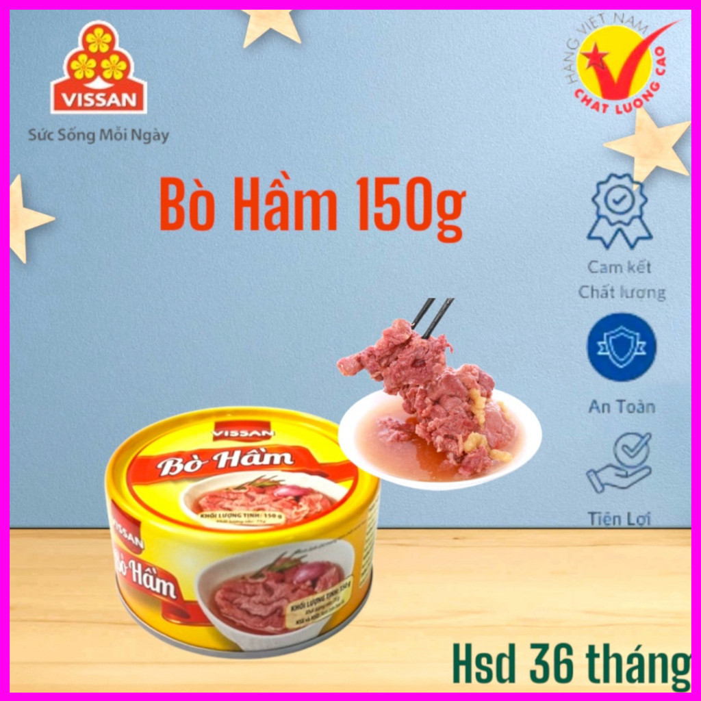 [ HỎA TỐC ] Combo 5 Hộp Bò Hầm Vissan – Date 2028, HSD 36 Tháng, Ăn Liền Tiện Lợi