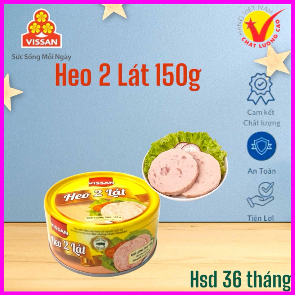 [Combo 10 Hộp] Heo 2 Lát Vissan Lonin 150g  – Chính Hãng Date 2029 Ăn Liền Tiện Lợi