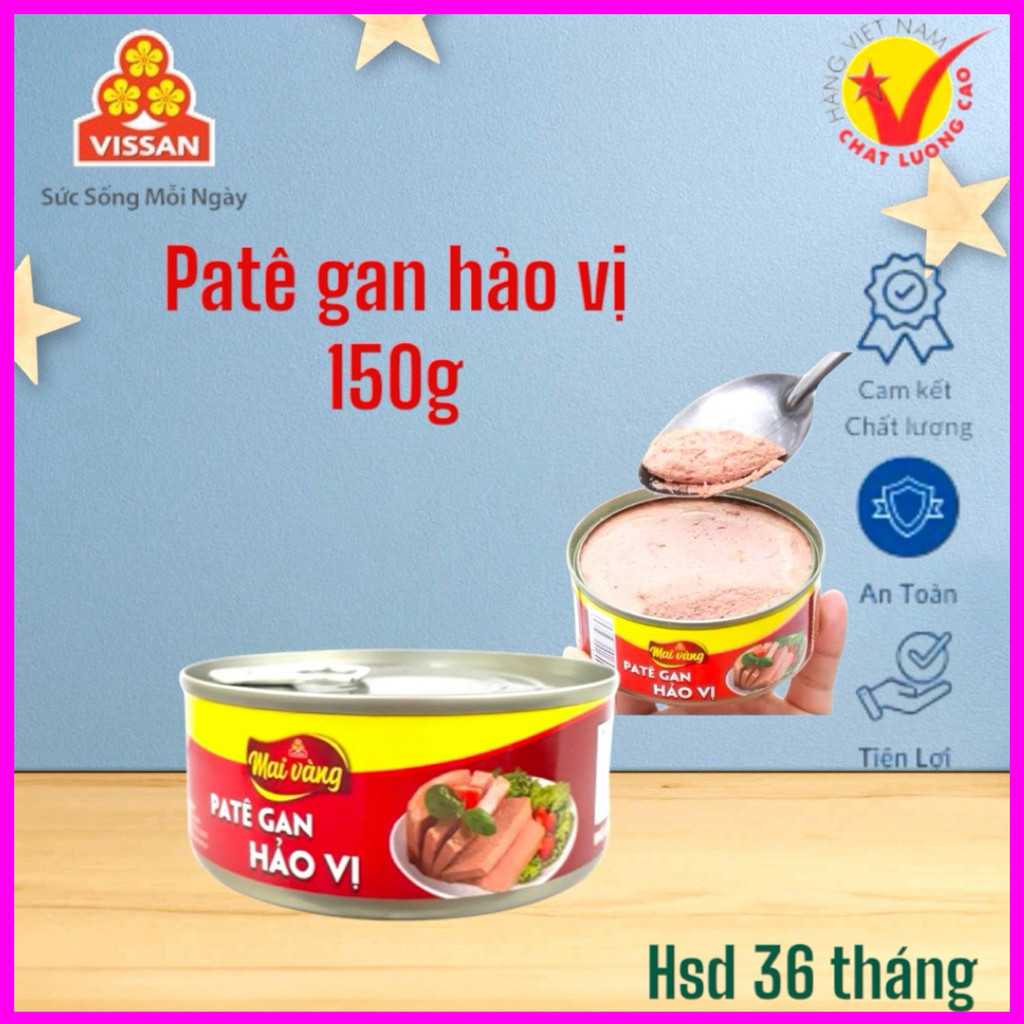[ COMBO 10 HỘP ] Patê Gan Hảo Vị Vissan – Date 2029, HSD 36 Tháng, Ăn Liền Tiện Lợi