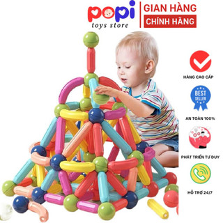 Bộ Đồ Chơi Xếp Hình Nam Châm 64, 72 Chi Tiết – An Toàn và Thông Minh Giúp Bé Phát Triển Tư Duy Sáng Tạo.