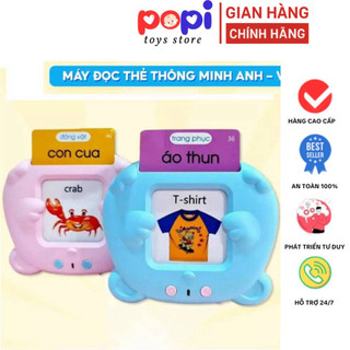 Máy Đọc Thẻ Flashcard Song Ngữ Anh-Việt 224 Từ, 510 Vocab, Hỗ Trợ Tiếng Anh và Tiếng Việt cho Trẻ Em