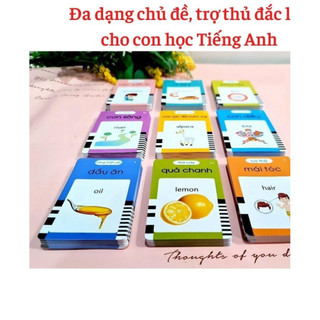 Máy Đọc Thẻ Flashcard Song Ngữ Anh-Việt 224 Từ, 510 Vocab, Hỗ Trợ Tiếng Anh và Tiếng Việt cho Trẻ Em