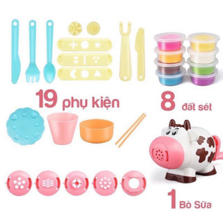 Đất Nặn An Toàn Cho Trẻ Em - Bộ Đồ Chơi Tạo Hình Bò Sữa Ngộ Nghĩnh Giúp Bé Khám Phá - POPITOYS