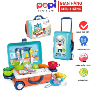 Bộ Đồ Chơi Nấu Ăn Dành Cho Trẻ Em – 23 Món Kèm Vali Tiện Lợi, An Toàn Và Bền - Hàng Chính Hãng POPITOYS