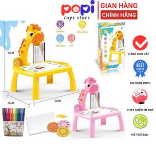 Bàn Vẽ Hươu Cao Cổ Kèm Đèn Chiếu – Máy Chiếu 24 Hình Tập Vẽ Cho Trẻ Em, Kích Thước Lớn, Thú Vị Và Sáng Tạo - POPITOYS