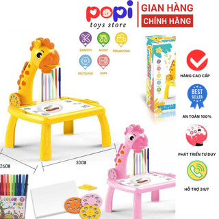 Bàn Vẽ Thông Minh Hình Hươu Cao Cổ - Bảng Vẽ Đèn Chiếu và Máy Chiếu Hình Học Tập Cho Trẻ Em - POPITOYS