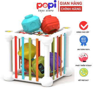 ```Bộ Đồ Chơi Hộp Dây Thả Màu Sắc – Sản Phẩm Montessori Thông Minh Dành Cho Trẻ Từ 3 Đến 9 Tháng - POPITOYS```